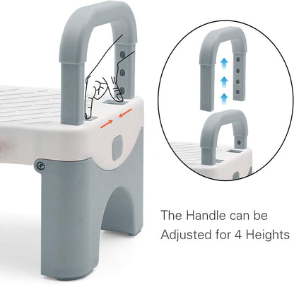 Toddler Step Stool for Bathroom Sink，Foldable Step Stool and Potty Training Toilet Stool with Handrail
